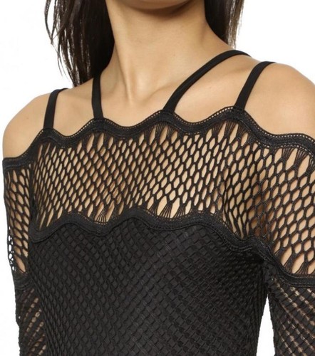 CHRISTOPHER ESBER Dream Catcher Open-Weave Knit Scalloped Top Long Sleeve Sz 6 - Picture 4 of 8