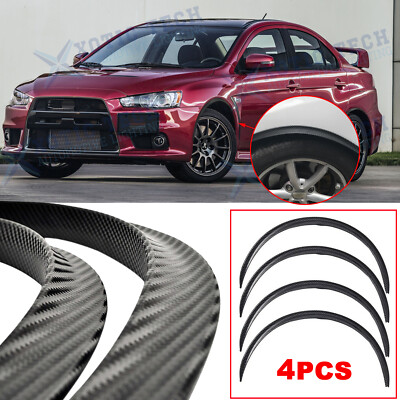 Carbon Fiber Wheel Eyebrow Arch Trim Cover Strip Protector For Mitsubishi Lancer