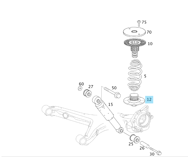 New Genuine Mercedes Benz 639 Vito Rear Axle Bottom Spring