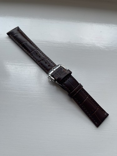 Beautiful 18mm FOR OMEGA Brown Croc Leather Strap With Deployment Buckle BARGAIN - Picture 2 of 6