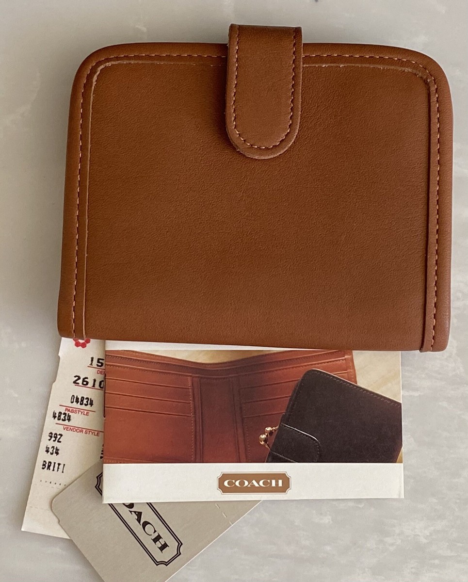 NWT COACH VINTAGE BRITISH TAN SMALL SNAP CARD CASE / WALLET 4834
