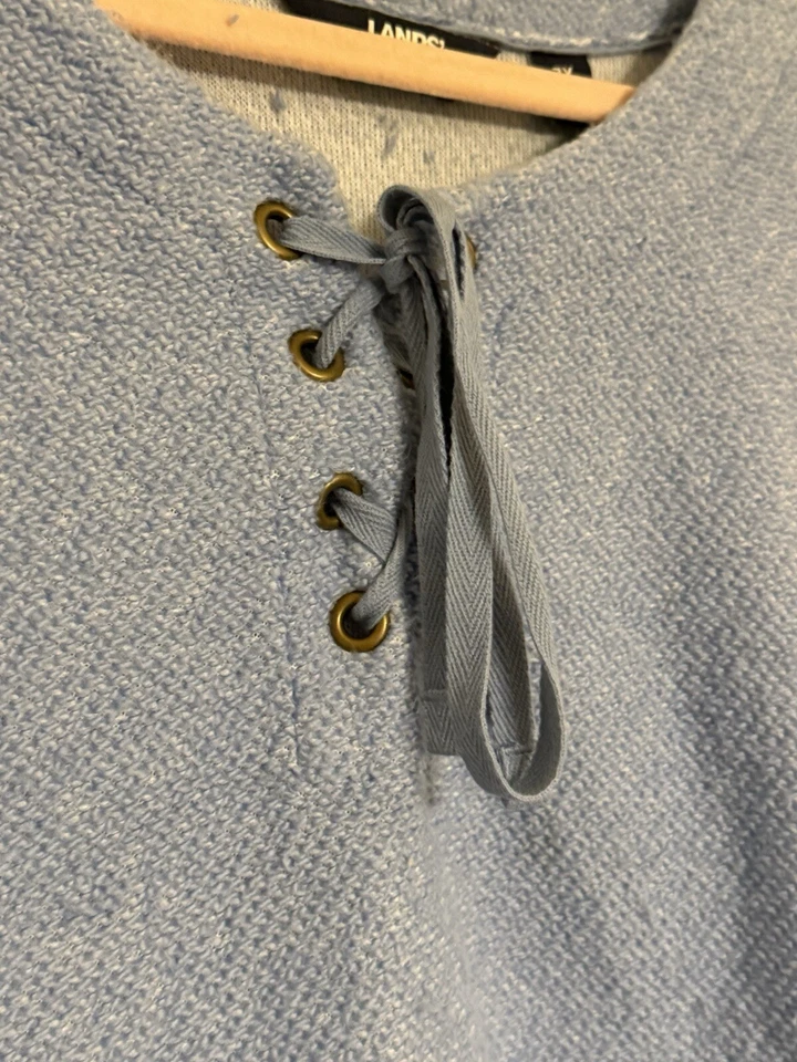 Suéter Lands End Feminino Tamanho 3X Túnica Azul Pulôver Casual Carreira Básica 314B4 - Imagem 2 de 4