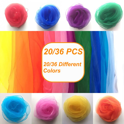 36/20Stk Square Jongliertücher Tanz Tücher Bunte Chiffontücher Bunte Tücher DHL