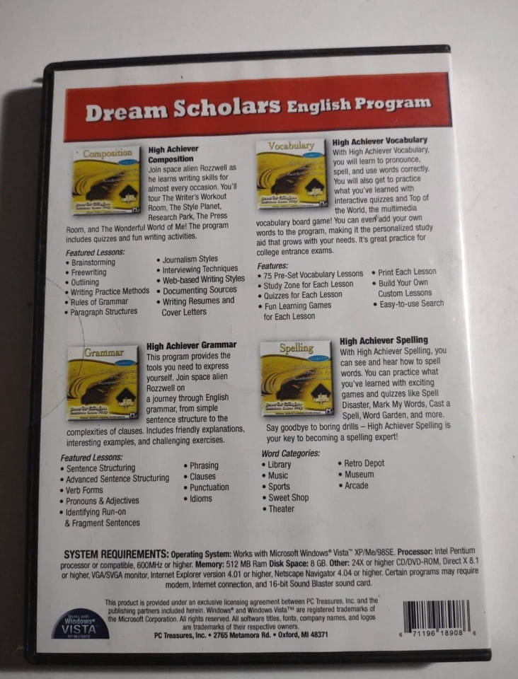 Dream Scholars English Program PC CD ROM Windows Brand New B451 - Image 2 of 3