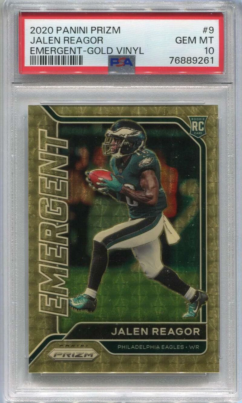 Jalen Reagor Panini Prizm Emergent #9 Gold Vinyl