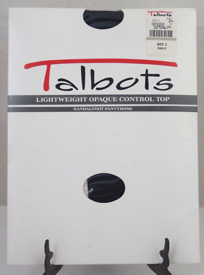 ''Talbots'' Navy Lightweight Opaque Control Top size C VTG NOS USA