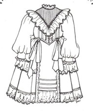 SEWING PATTERN DOLL Vintage look DRESS Victorian French YOU PICK SIZE