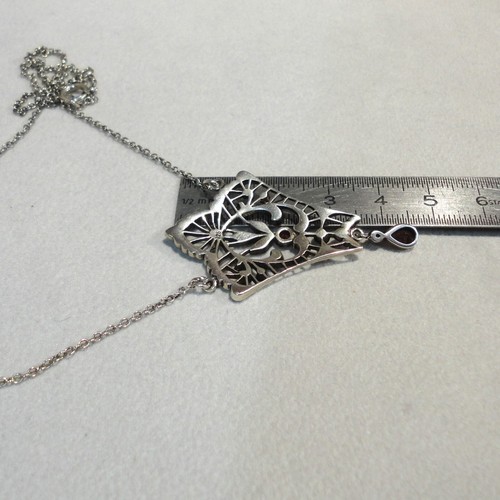 Jugendstil Granat Collier Halskette Granatschmuck antik Sterling Silber 925/- - Bild 8 von 8