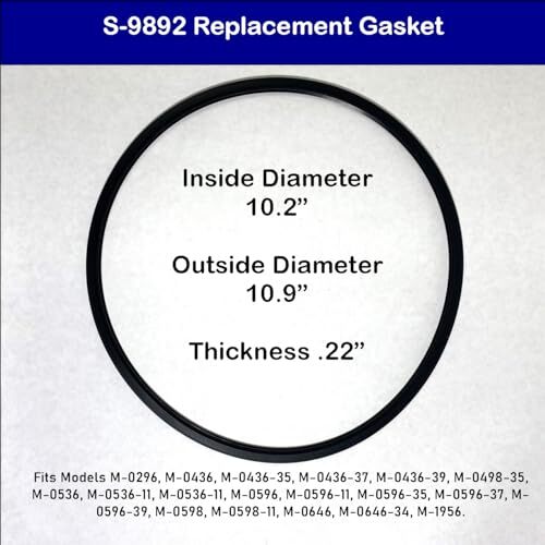 S9892 Replacement Gasket for Mirro & Mirro Matic Pressure Cookers