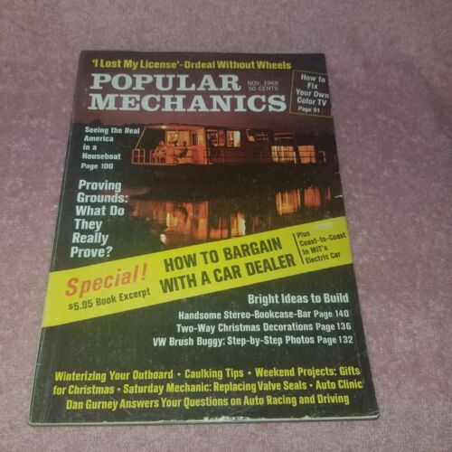 POPULAR SCIENCE -NOV 1968 - Proving Grounds HOUSEBOATS MIT Electric Car-FreeSHIP - Picture 1 of 12