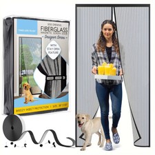 Magnetic Screen Door- , Pet-Friendly, Keeps Bugs Out- Fits Doors Up to 38"x83",