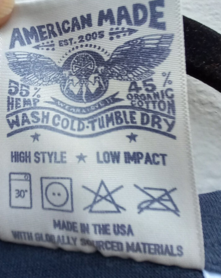 Jungmaven Super Cropped Lorel T Shirt Navy Hemp Organic Cotton Small NWT