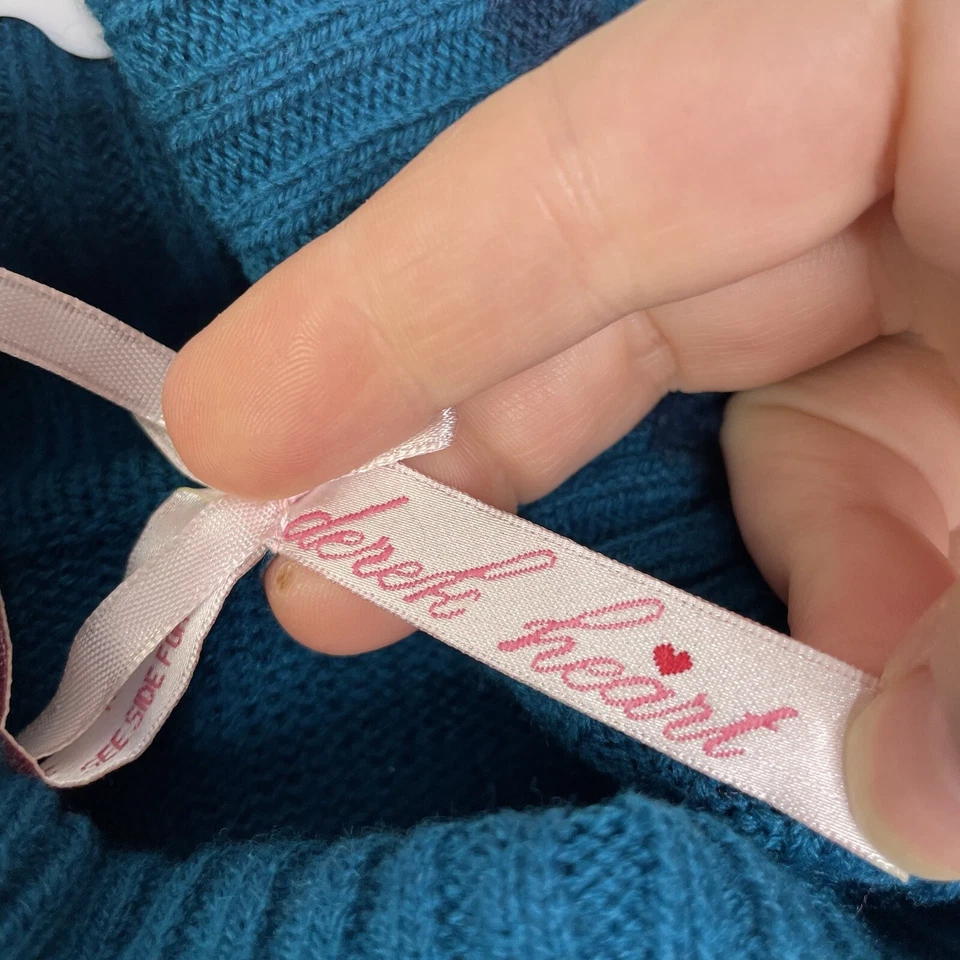 Vestido Suéter Derek Heart Para Mujer Azul Argyle Talla Med Manga Corta Cuello Alto Foto 4 de 4