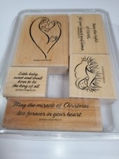 Stampin' Up Rubber Stamp Set of 5 Christmas Theme-Vintage-EUC