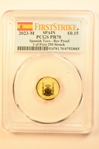 2023 Spanish Bull 1/10 Oz PCGS 1 of 250 PR70 - Free Shipping - 第 1/5 張圖片