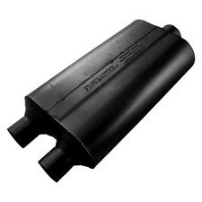 Super 50 Series Delta Flow Aluminized Steel Oval Performance Black Exhaust Muffl