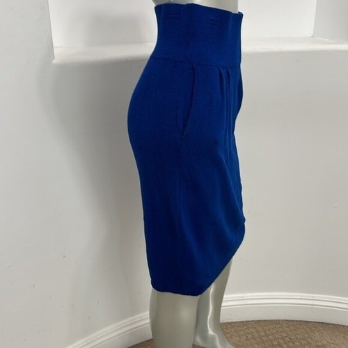 Tuta St. John By Marie grigia donna vintage 80 maglia manica lunga gonna blu taglia 4 - Foto 13 di 15