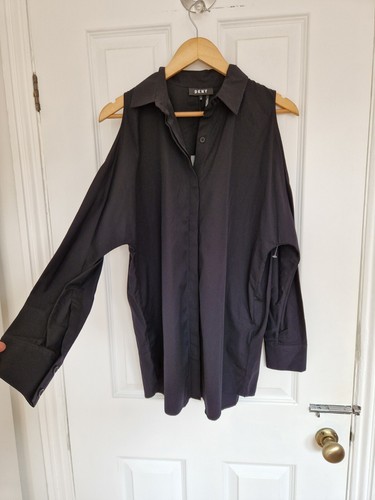 DKNY Black Shirt Cut Out XS 8 10 12