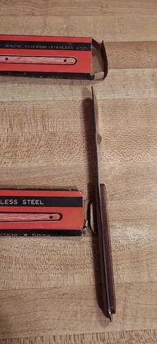 Vintage Mid Century Modern MCM Wood Party Knive/Fork Stainless Steel Japan w Box - Picture 16 of 23