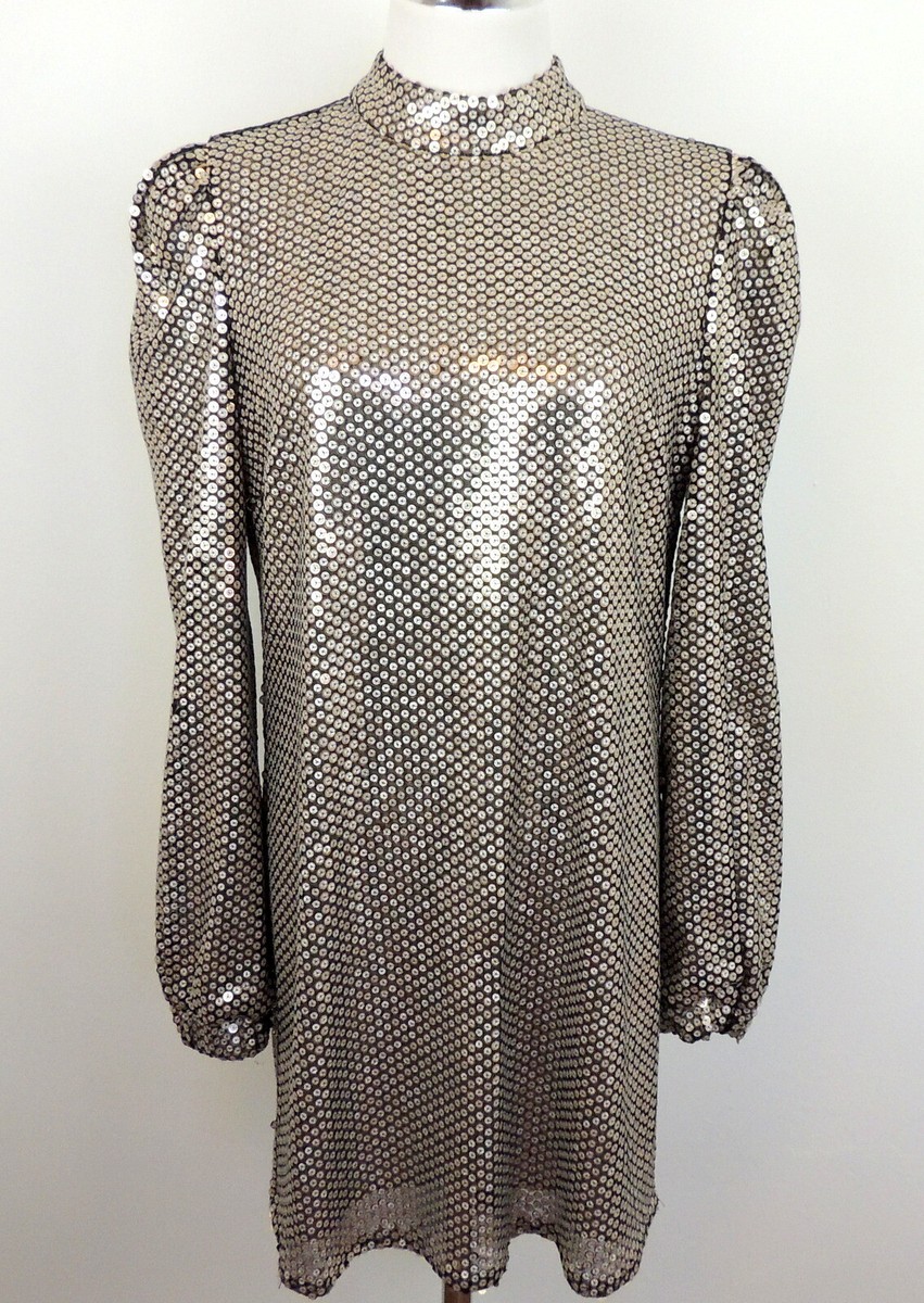 tularosa sequin dress Nora Sequin Dress in Gold & Black