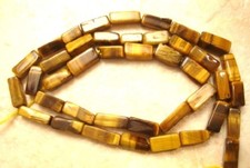 Tiger Eye 10-8mm long x 4-5mm wide CUBE/BRICK Gemstone Beads 14.5" str-Gorgeous
