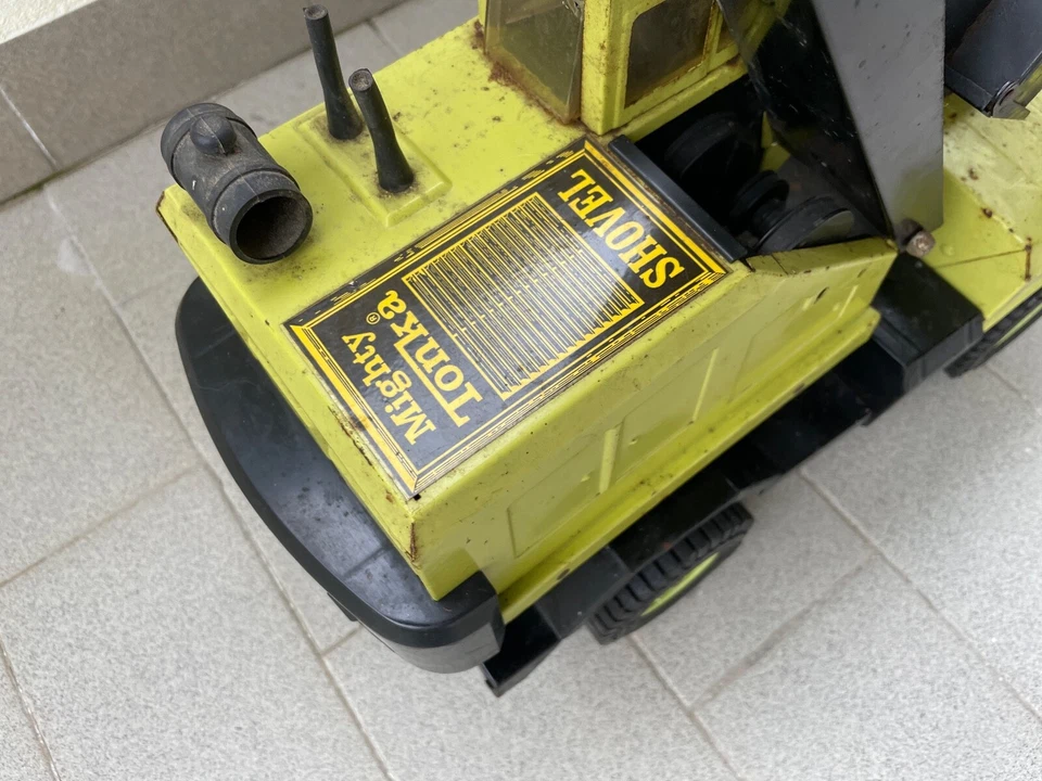 TONKA SHOVEL MIGHTY CRANE CAMION LATTA GRU GIOCATTOLO RARE AUTO CAR - Immagine 3 di 4