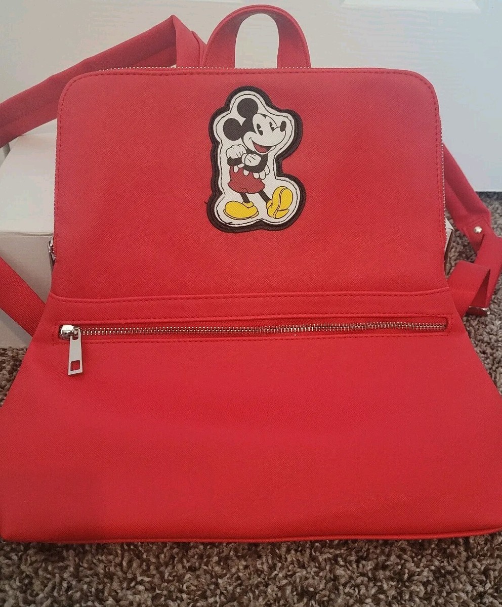 Disney Store Mickey Mouse Red Fashion Backpack Purse Tote 