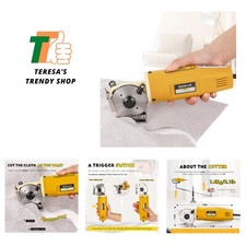 Electric Rotary Fabric Cutter, Multi-layer Electric Fabric Scissors, 1"Cuttin...