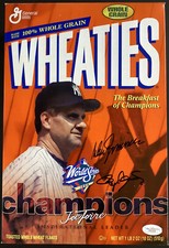 Roger Clemens Signed Cereal Box Wheaties Baseball Autograph NYY w Don Zimmer JSA
