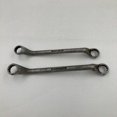 King Dick Ring Spanner Set x2 AF/BS Whitworth Chrome Vanadium England Tools