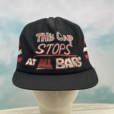 Vintage  This Cap Stops At All Bars  THREE STRIPE Snapback Adjustable Mesh Hat