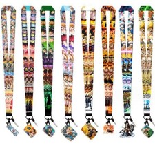 Lot 10pcs Anime mix Acrylic pendant Lanyard Mobile Phone ID Card KeyChain Holder