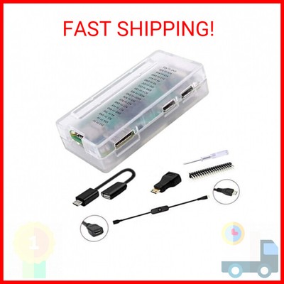 GeeekPi Pi Zero 2 W Case/Zero W Case, 7 in 1 Basic Starter Kit with 20Pin GPIO H