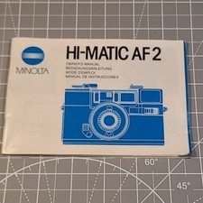 Minolta HI-Matic AF2 Camera Original Product User Owner's Manual