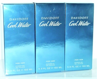 3 x Davidoff Cool Water Women Shower Gel / Duschgel je 150 ml