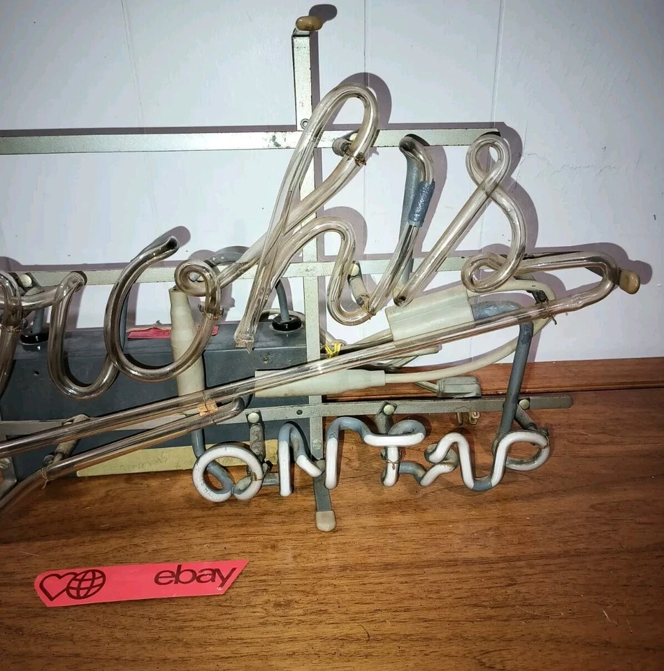 Vintage Stroh's Beer Neon Hanging Bar Light Sign 23" Mt Vernon W Franceformer - Image 3 of 4