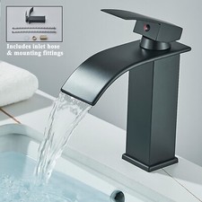Modern Bathroom Sink Tap Single Lever Mono Wash Basin Vanity Mixer Taps Black