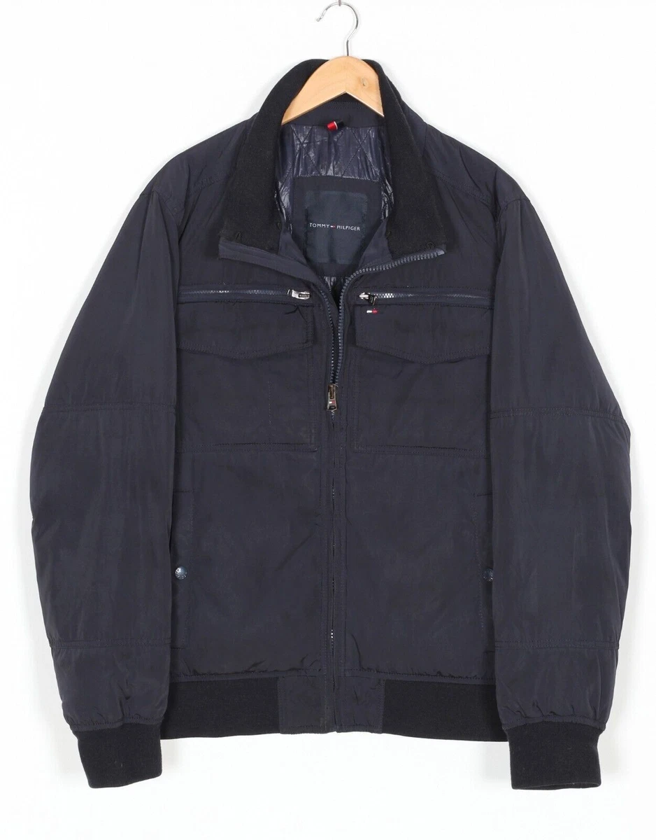 Tommy hilfiger black classic top performance modern fit bomber jacket