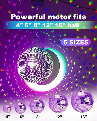 Disco Ball Motor 3 RPM Heavy Duty Slow Mirror Ball Motor for 4''- 16'' Mirror - Picture 3 of 4