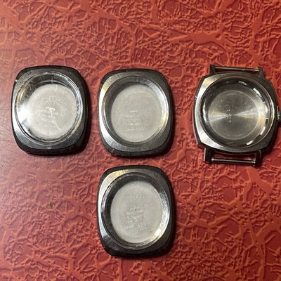 Technos Watch Case Lot Of 4 Stainless Steel Cases Only