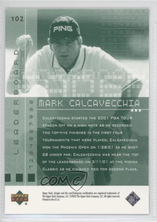 2002 Upper Deck Leaderboard Mark Calcavecchia #102 - Image 2 of 2