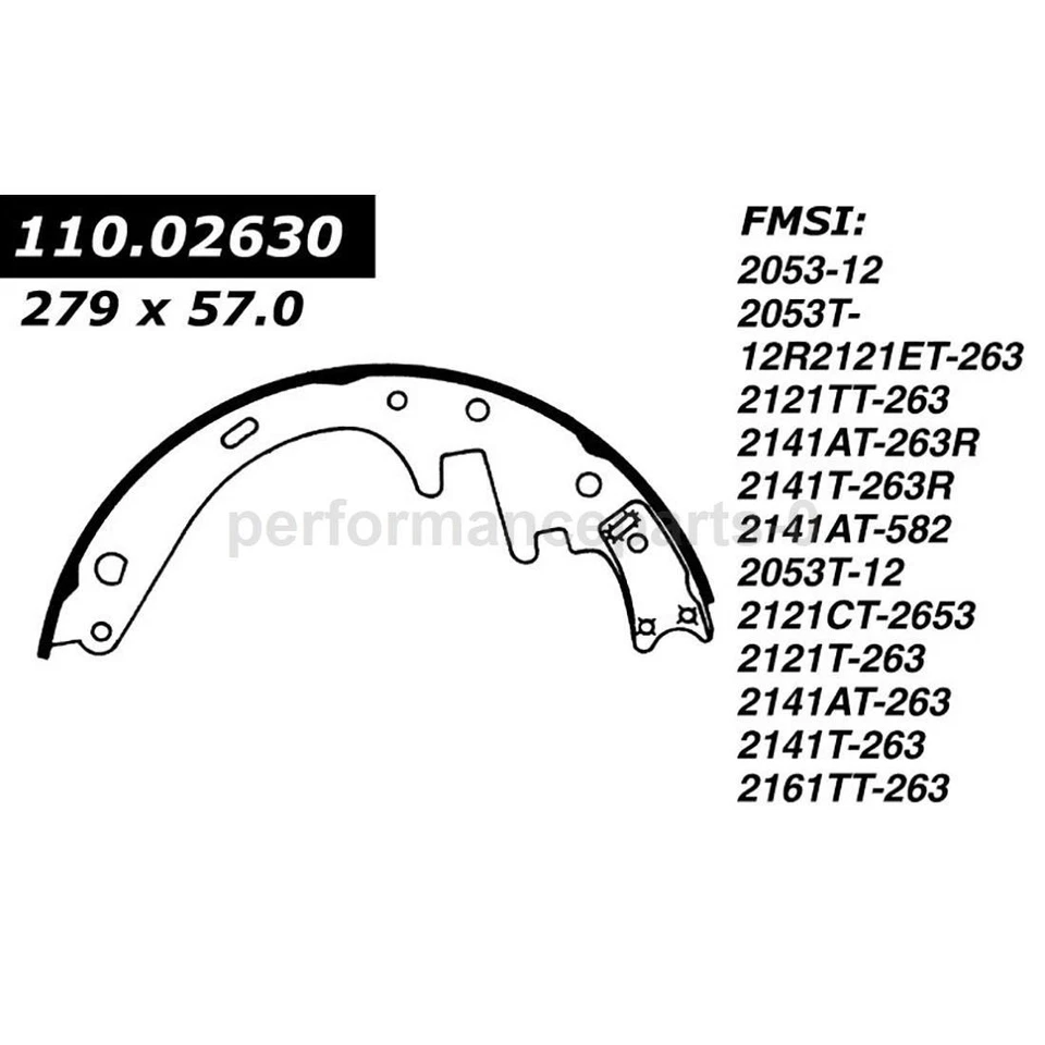 Zapata de freno de tambor trasera delantera Centric Parts para Ford Country Squire 1959-1959 Foto 2 de 4