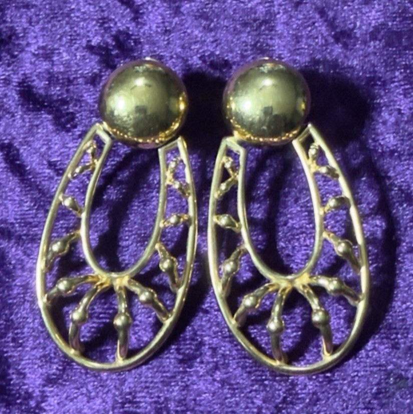Monet Door Knocker Earrings Statement Massive Tex… - image 6