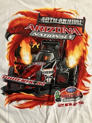 NHRA DRAG RACING OFFICAL 2025 ARIZONA NATIONALS wht  EVENT T SHIRT  SIZE 2X