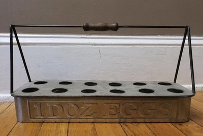 Rustic 1 Dozen Galvanized Metal Egg Basket Carrier Fresh Eggs