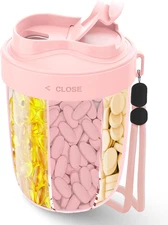 Large Pill Organizer - 7 Day Supplement Dispenser, Anti-Mixing Design + Labels