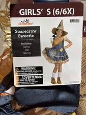 Girls Scarecrow Wizard Of Oz Costume Dress-Up Christmas Halloween Small 6/6x