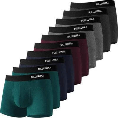 Lot 10 Boxers Homme Coton 95% Ceinture Élastique Confortable - Photo 1/4