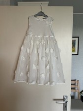 Festliches Kleid Mädchen Weiß Hochzeit Blum...