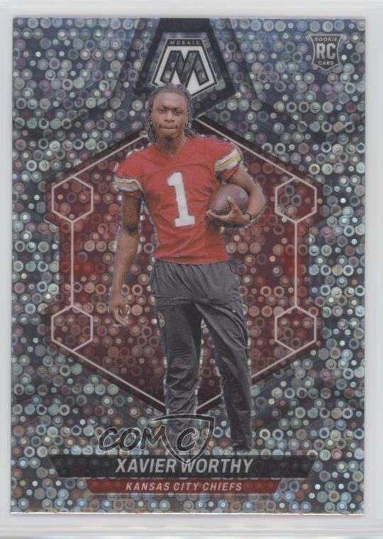 2024 Panini Mosaic Rookies No Huddle Silver Prizm Xavier Worthy #328 Rookie RC